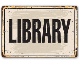 Library  - Metal Sign
