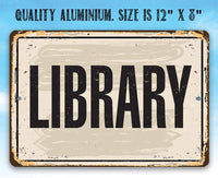 Library  - Metal Sign