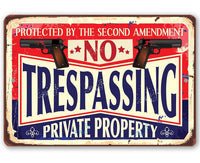 No Trespassing 2nd Amendment - Metal Sign