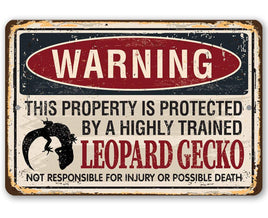 Property Protected By Leopard Gecko - Metal Sign