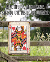 Queen of Hearts Card - Metal Sign
