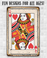 Queen of Hearts Card - Metal Sign