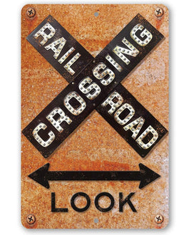Railroad Crossing - Metal Sign