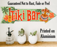 Tiki Bar - Directional Arrow - Metal Sign