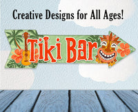 Tiki Bar - Directional Arrow - Metal Sign