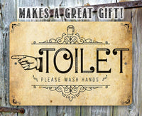 Toilet Directional (Left) - Metal Sign