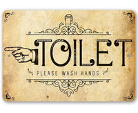 Toilet Directional (Left) - Metal Sign