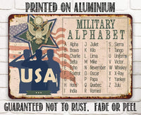 USA Military Alphabet - Metal Sign