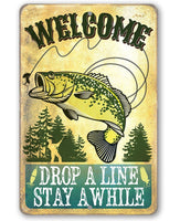 Welcome Drop A Line - Metal Sign