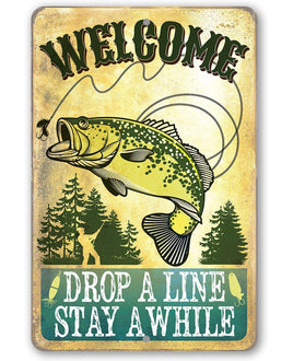 Welcome Drop A Line - Metal Sign