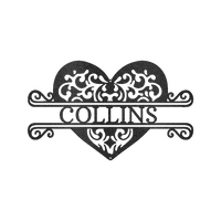 Fancy Heart Personalized Gifts - Custom Metal Sign