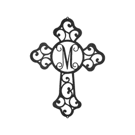 Initial Cross Personalized Gifts - Custom Metal Sign