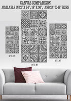 Mexican Tile Grey Shades - Canvas