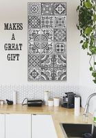 Mexican Tile Grey Shades - Canvas