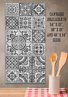 Mexican Tile Grey Shades - Canvas