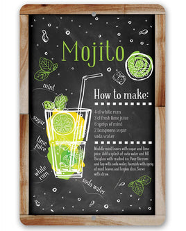 Mojito Bar Recipe - Metal Sign