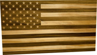 American Flag Hidden Gun Storage Decorative & Secure Wall-Mounted Concealed Gun Cabinet (Natural)