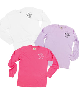 "_____" - Bouquet (pocket) - (Choose Your Name) - Long Sleeve Comfort Colors Tee