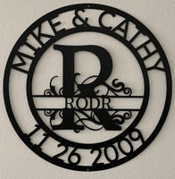 Name Sign - Custom Metal Sign, Split Letter, Wedding Gift