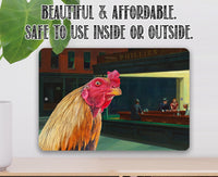 Nighthawks Painting - Interrupted by Rooster - Metal Sign