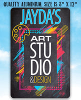 Personalized - Art Studio -  Metal Sign