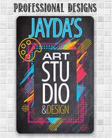 Personalized - Art Studio -  Metal Sign