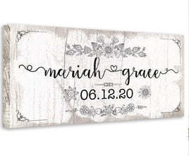 Personalized - Baby Name - Canvas