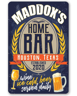 Personalized - Bar Decor - Metal Sign