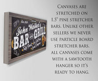 Personalized - Bar & Grill - Canvas