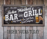 Personalized - Bar & Grill - Canvas