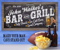 Personalized - Bar & Grill - Canvas