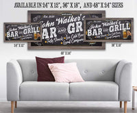Personalized - Bar & Grill - Canvas