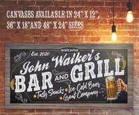 Personalized - Bar & Grill - Canvas