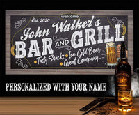 Personalized - Bar & Grill - Canvas