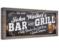 Personalized - Bar & Grill - Canvas
