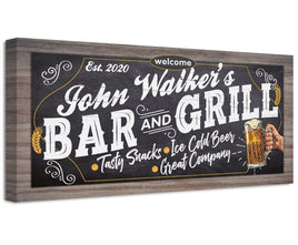 Personalized - Bar & Grill - Canvas