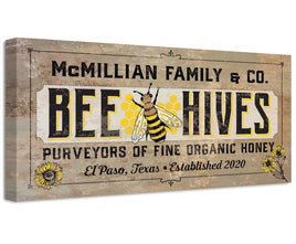 Personalized - Bee Hives - Canvas