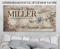 Personalized - Birds On A Branch - Canvas