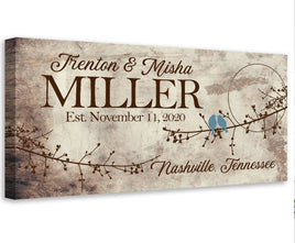 Personalized - Birds On A Branch - Canvas