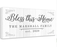 Personalized - Bless This Home - Canvas