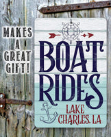 Personalized - Boat Rides - Metal Sign