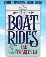 Personalized - Boat Rides - Metal Sign