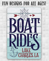 Personalized - Boat Rides - Metal Sign