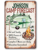 Personalized - Camp Forecast - Metal Sign