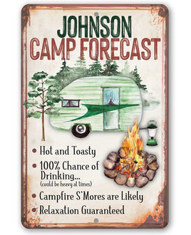 Personalized - Camp Forecast - Metal Sign