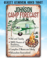 Personalized - Camp Forecast - Metal Sign