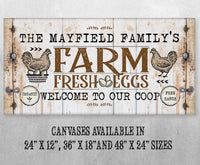 Personalized - Chicken Farm Fresh Eggs - Canvas