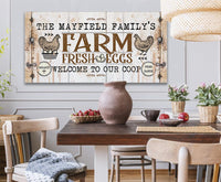 Personalized - Chicken Farm Fresh Eggs - Canvas