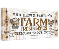 Personalized - Chicken Farm Fresh Eggs - Canvas