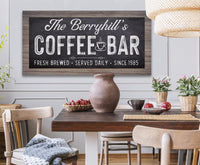 Personalized - Coffee Bar - Canvas